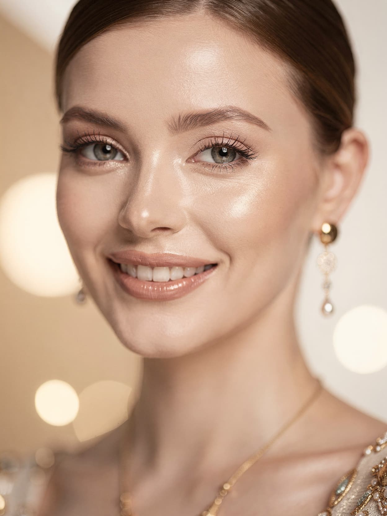 Mulher sorrindo com olhar renovado